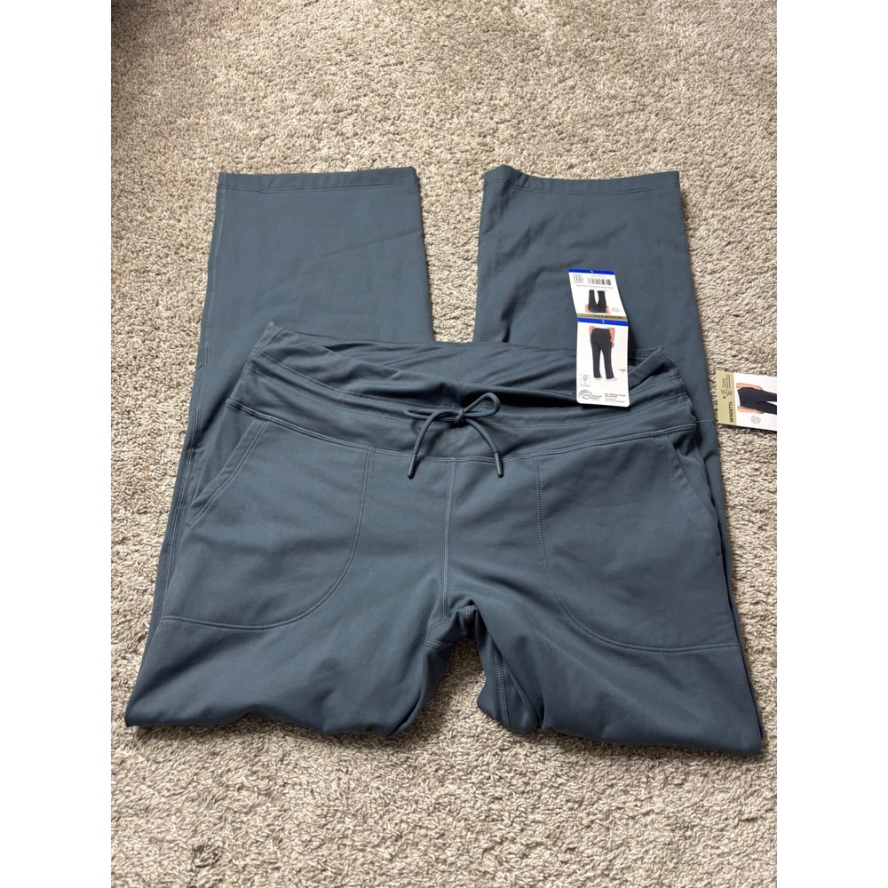 Mondetta Womens Gray Recycled Polyester Straight Leg Active Pants Large NWT